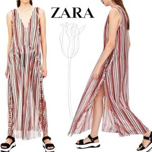 Zara multicolor knit dress with side slits Size- medium